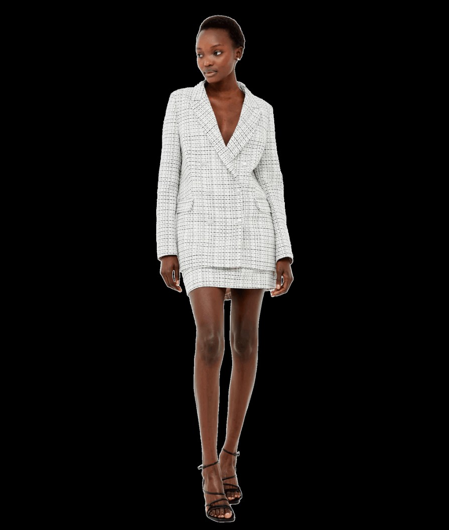 Women French Connection French Connection | Effie Boucle Blazer - Classic Cream-Blacko