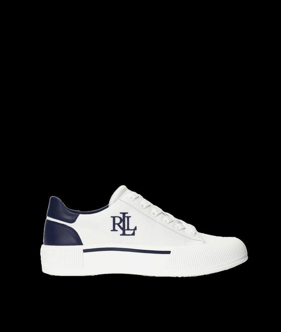 Women Lauren By RL Trainers | Daisie Leather Trainer - White