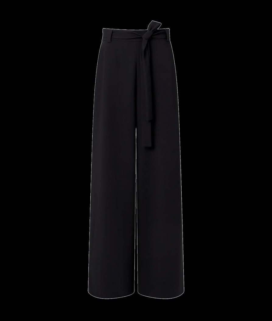 Women French Connection French Connection | Whisper Belted Palazzo Trousers - Black