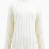 Women Great Plains Knitwear | Winter Knit Mock Neck Jumper - White