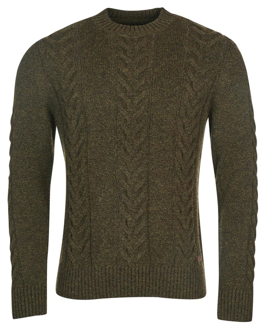 Men Barbour Barbour | Essential Cable Knit - Olive Marl