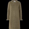 Women Selected Femme Dresses | Knitted Mini Dress - Dusky Green Melange