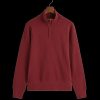 Men Gant Knitwear | Sacker Rib Half-Zip Sweatshirt - Plumped Red