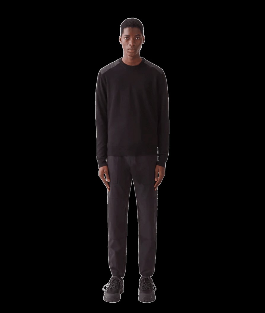 Men Belstaff Knitwear | Kerrigan Merino Wool Neck - Black