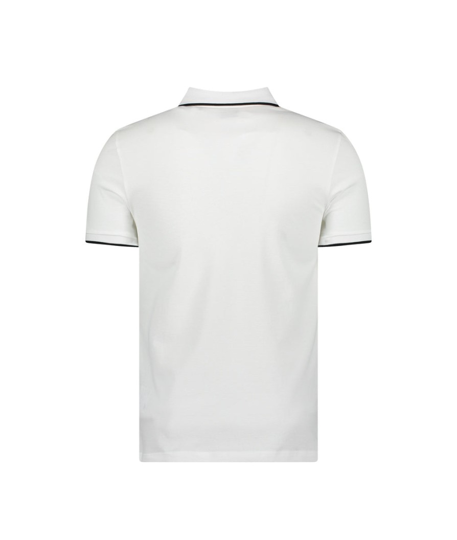 Men Boss Casual Polo Shirts | Passertip Stretch-Cotton Slim-Fit Polo Shirt With Logo Patch - White