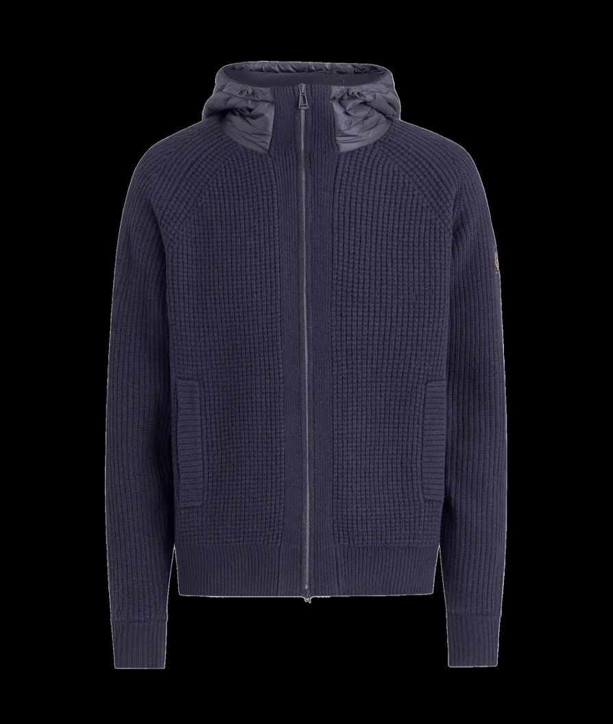 Men Belstaff Knitwear | Anton Zip Cardigan - Navy