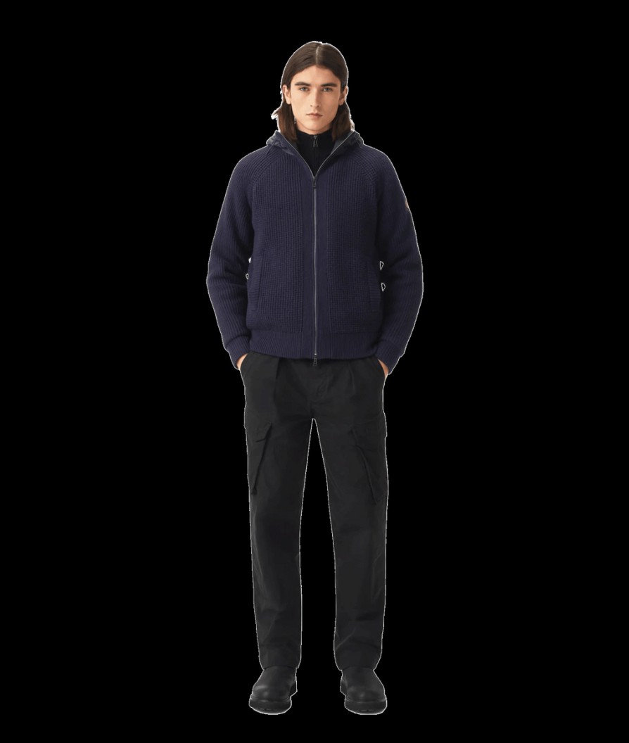 Men Belstaff Knitwear | Anton Zip Cardigan - Navy