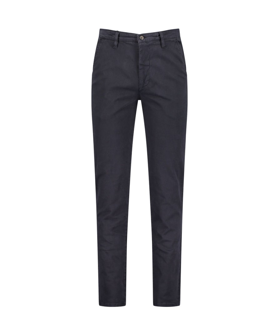 Men Guide London Trousers & Chinos | Overdyed Side Pocket Chino Trouser - Navy