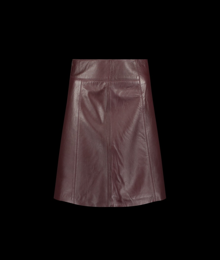 Women Selected Femme Skirts | Mini Leather Skirt - Windsor Wine