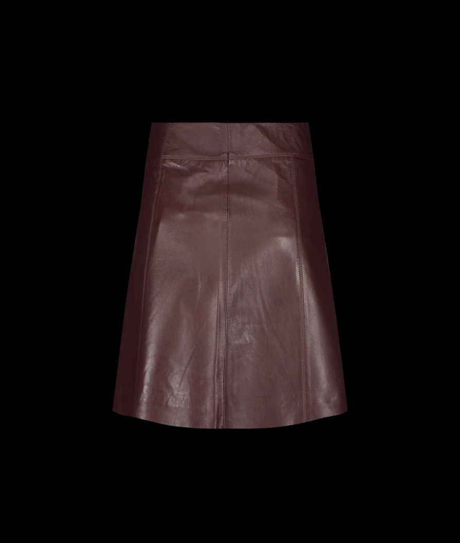 Women Selected Femme Skirts | Mini Leather Skirt - Windsor Wine