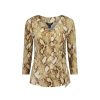 Women Lauren by Ralph Lauren Tops | Snake Skin Print V-Neck Stretch Jersey Top - Multi