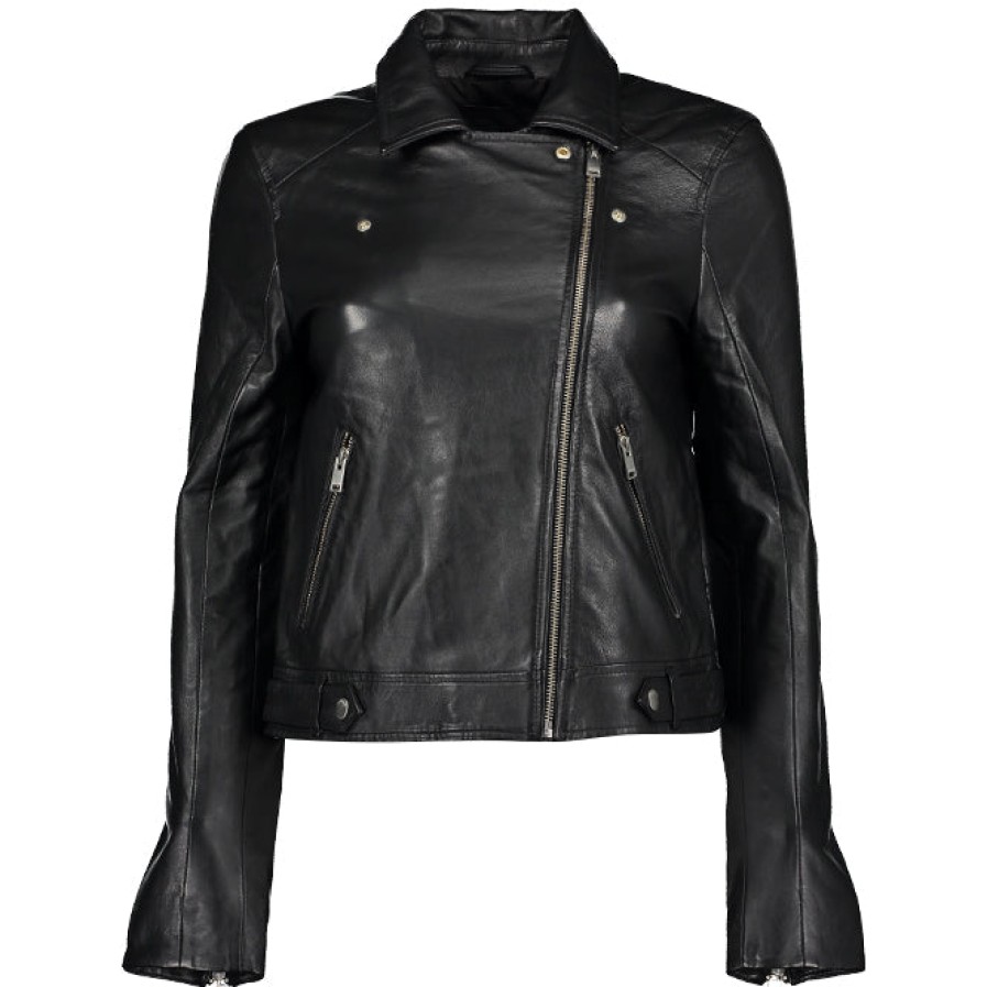 Women Selected Femme Jackets & Coats | Classic Leather Jacket - Black