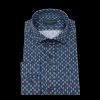 Men Guide London Shirts | Geometric Pattern Long Sleeve Shirt - Navy