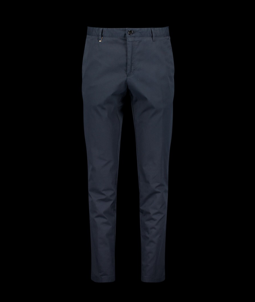 Men Boss Black Suits | Slim-Fit Trousers In Stretch Cotton With Signature Stripe - Dark Blue