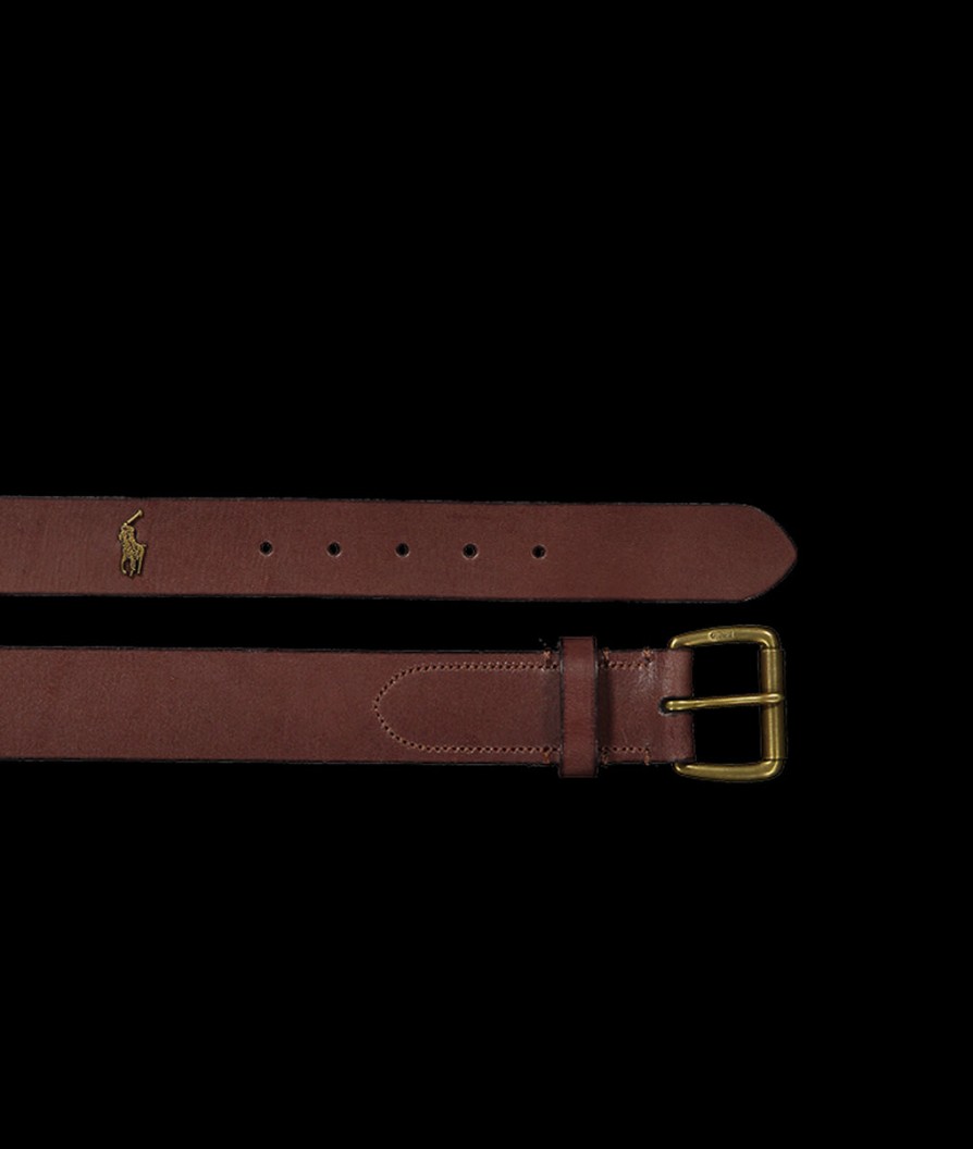 Men Polo Ralph Lauren Belts | Tumbled Leather Belt - Brown