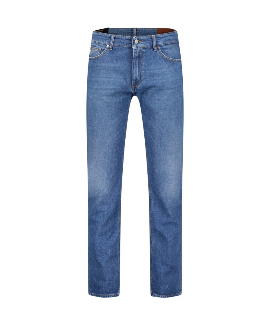 Men Boss Business Jeans | Regular-Fit Jeans In Comfort-Stretch Denim - Bright Blue