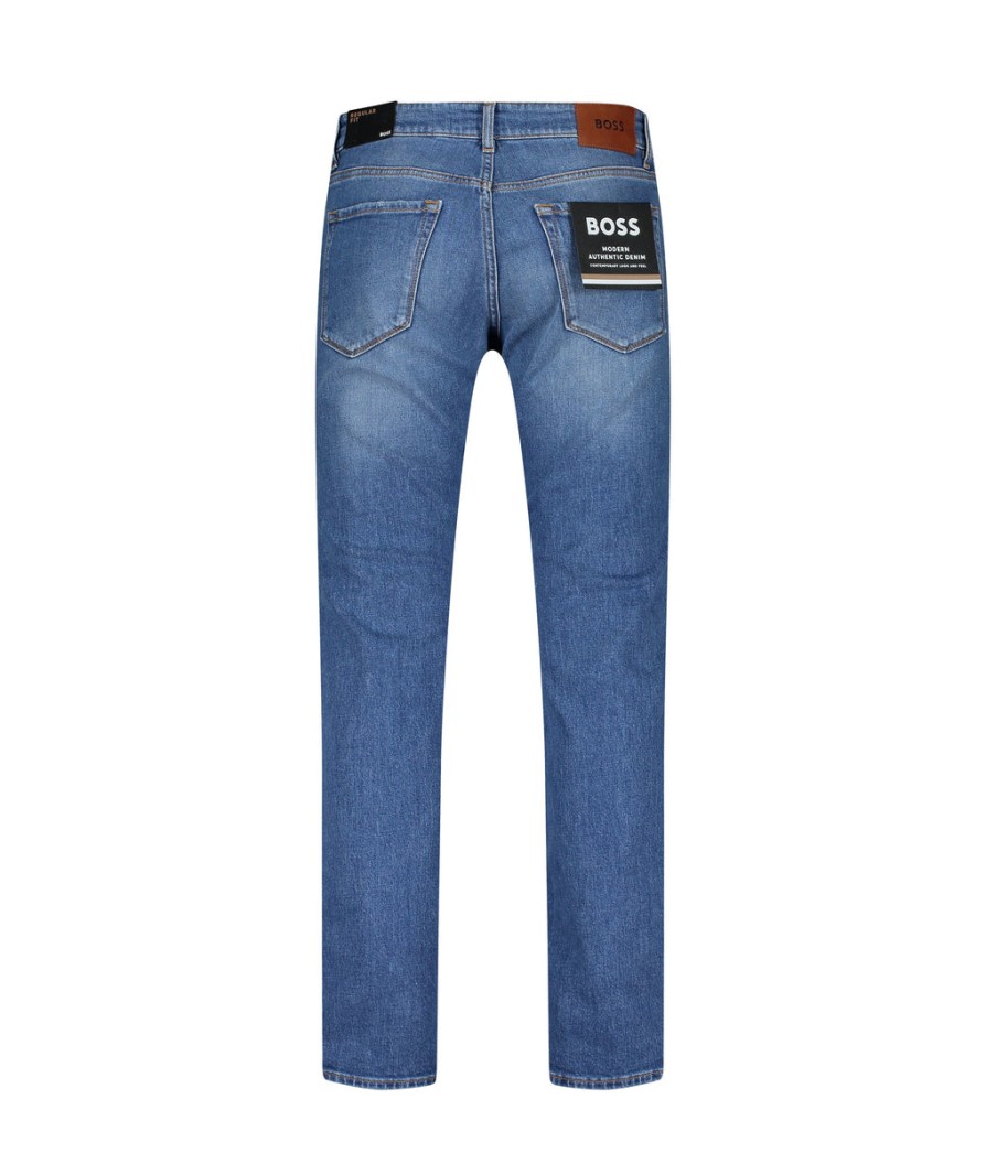 Men Boss Business Jeans | Regular-Fit Jeans In Comfort-Stretch Denim - Bright Blue