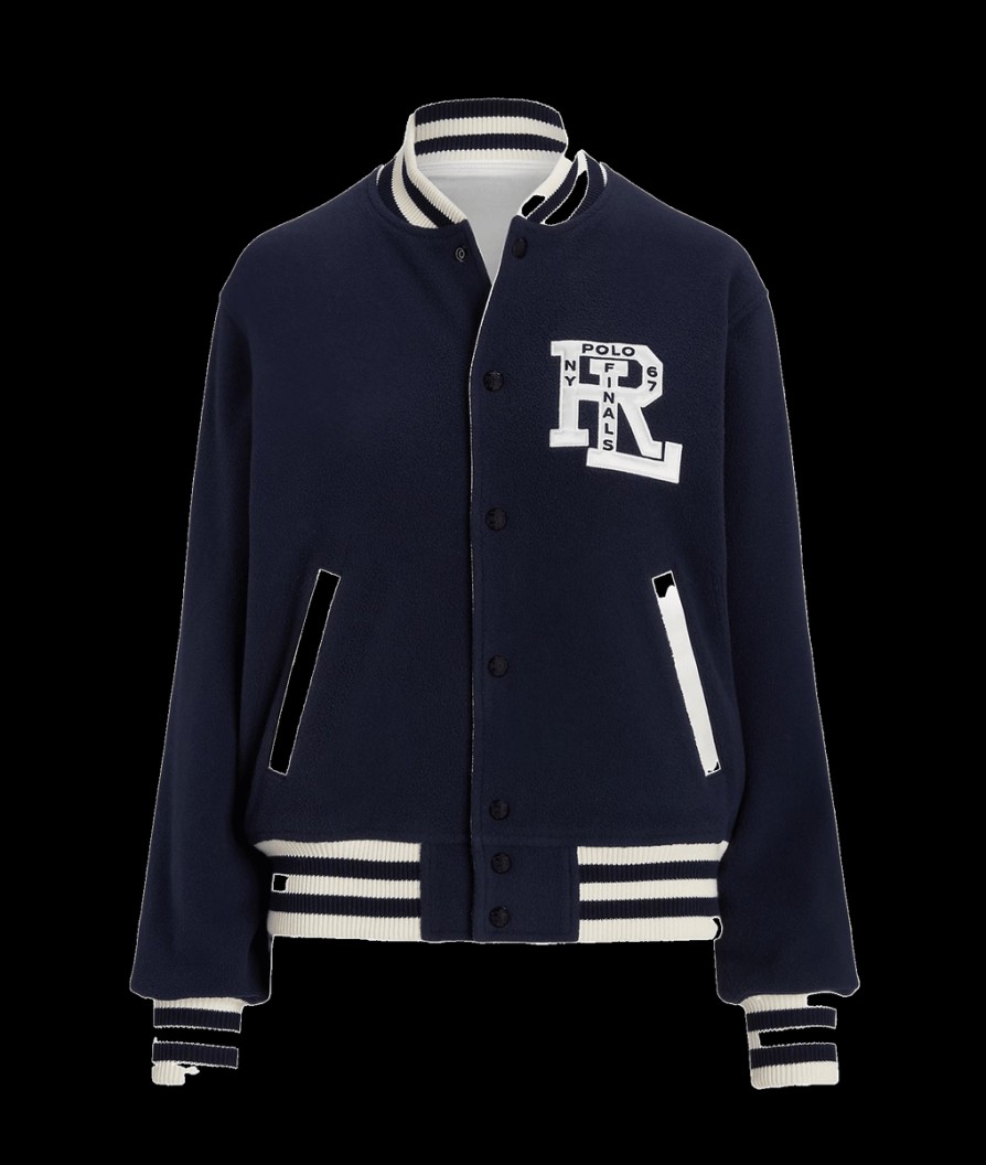 Women Polo Ralph Lauren Polo Ralph Lauren | Rl-Logo Reversible Bomber Jacket - Blue