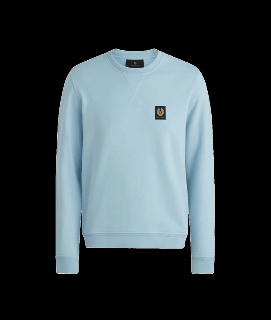 Men Belstaff Hoodies & Sweatshirts | Cotton Fleece Sweatshirt - Blue