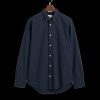 Men Gant Shirts | Regular Fit Flannel Melange Shirt - Marine