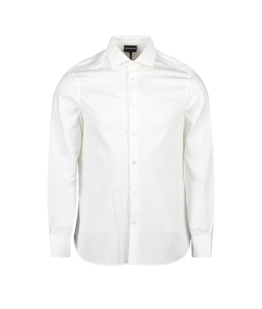 Men Emporio Armani Shirts | Signature Shirt - White