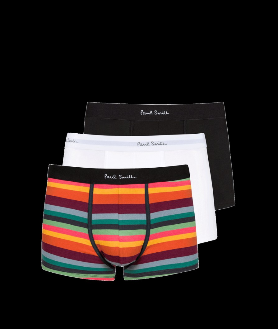 Men Ps By Paul Smith Underwear & Socks | Signature Stripe' And Plain Boxer Briefs Three Pack - Multi