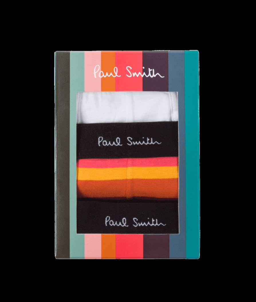 Men Ps By Paul Smith Underwear & Socks | Signature Stripe' And Plain Boxer Briefs Three Pack - Multi