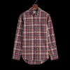 Men Gant Shirts | Regular Fit Medium Checked Poplin Shirt - Plumped Red