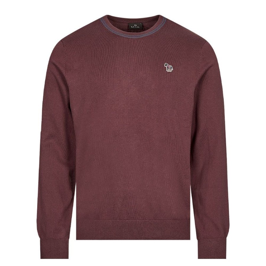 Men PS by Paul Smith Hoodies & Sweatshirts | Crew Neck Zebra Knit Jumper - Light Purple