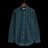 Men Gant Shirts | Regular Fit Checked Corduroy Shirt - Forest Green