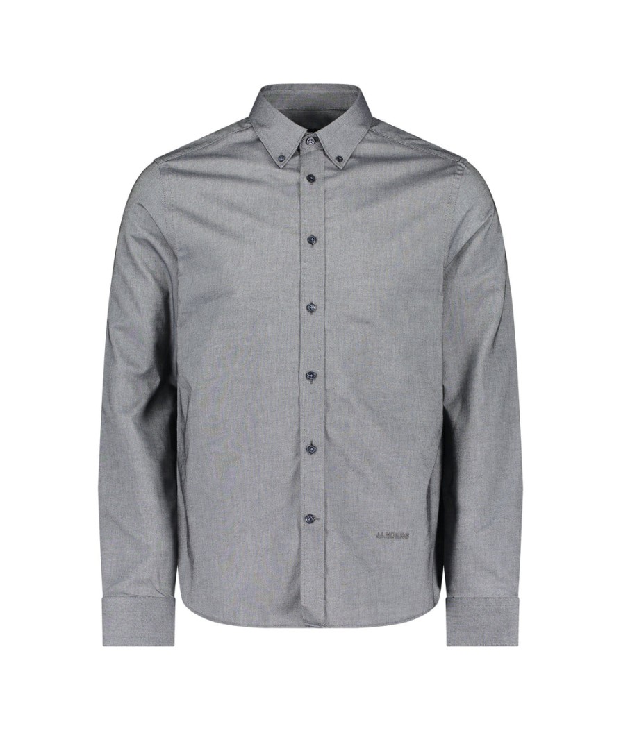 Men J Lindeberg Best Sellers | Stretch Cotton Oxford Shirt - Grey