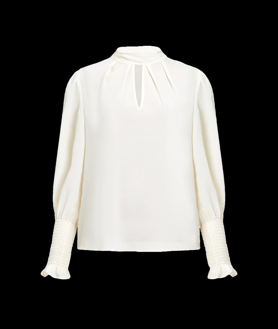 Women French Connection French Connection | Crepe Light Keyhole Top - Classic Cream