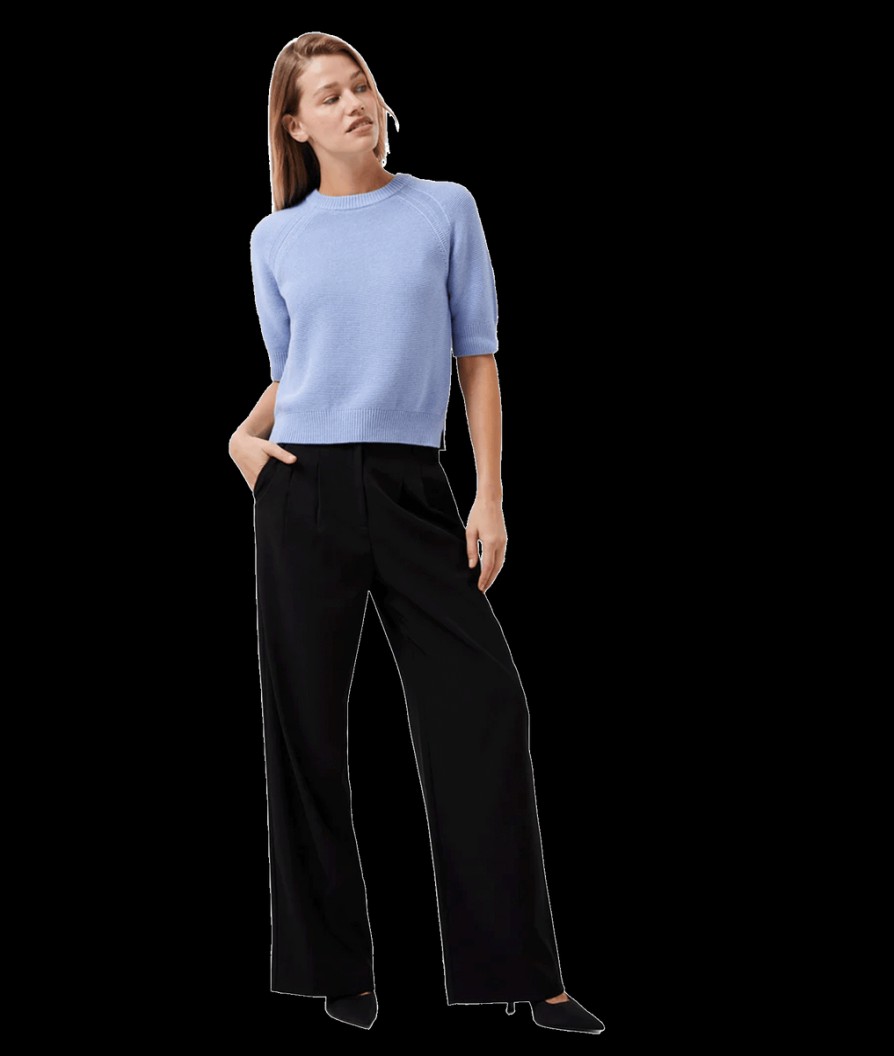 Women French Connection French Connection | Lily Mozart Short Sleeve Jumper - Bluebell