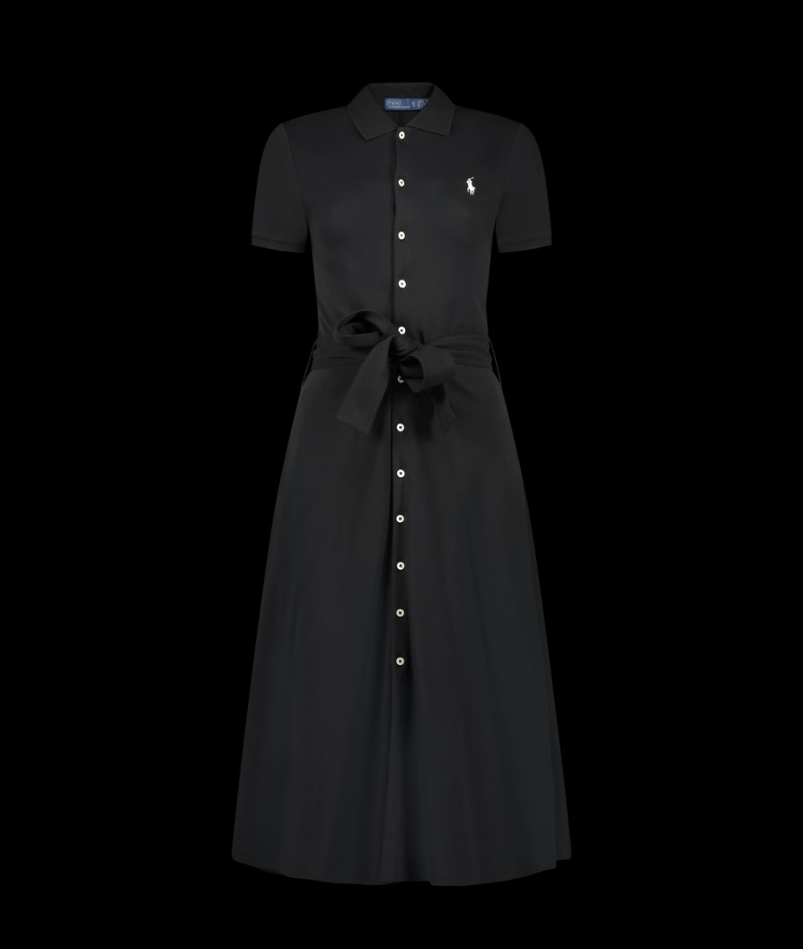 Women Polo Ralph Lauren Polo Ralph Lauren | Cotton Mesh Polo Dress - Black