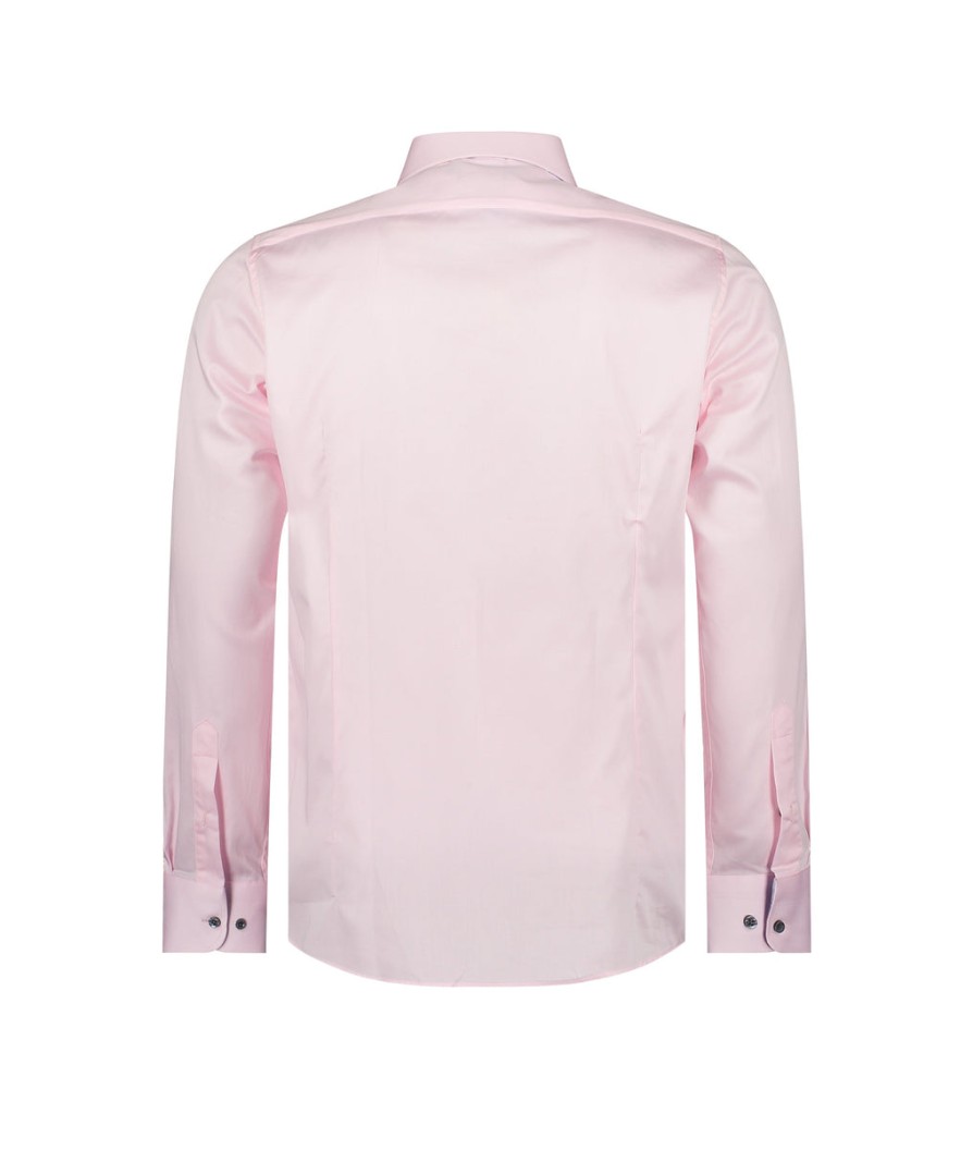 Men Guide London Shirts | Long Sleeve Cotton Sateen Shirt - Pink