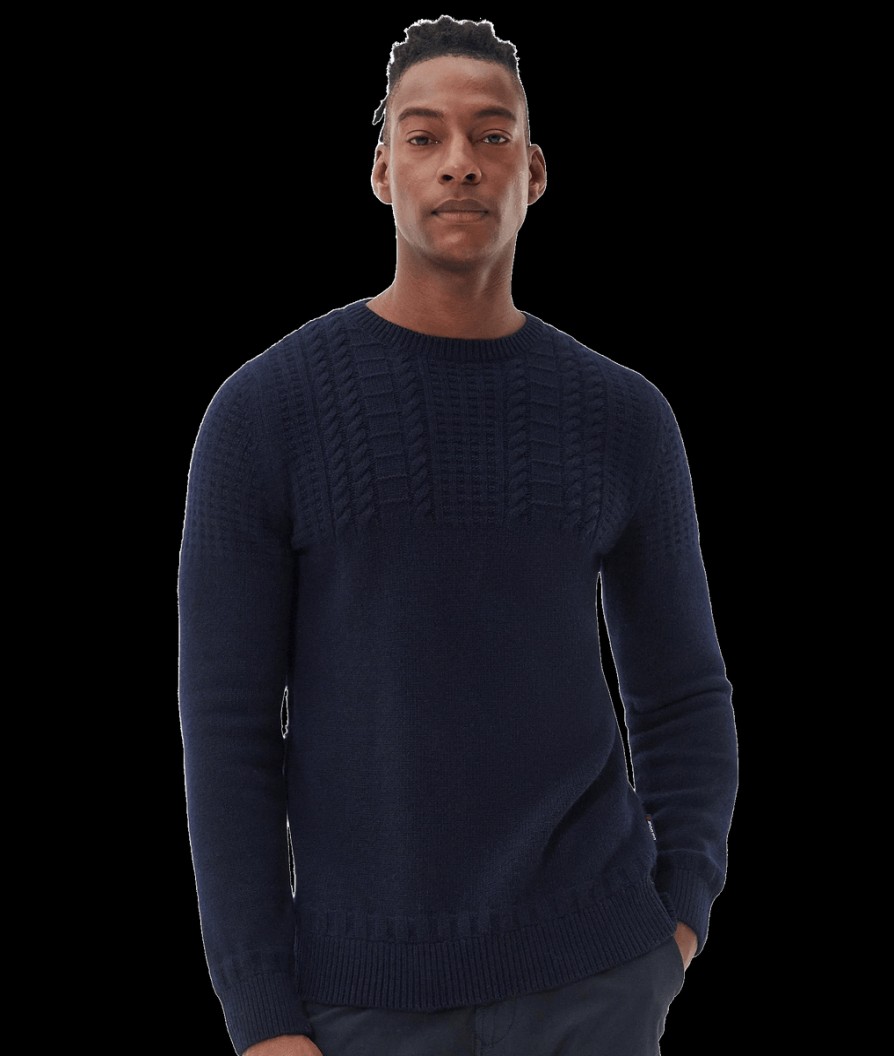 Men Barbour Knitwear | Foremast Knitted Crew Neck Jumper - Navy