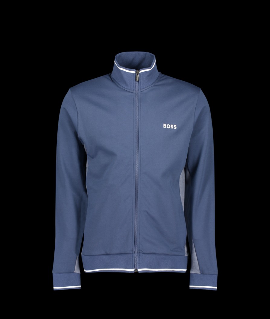 Men Boss Bodywear Hoodies & Sweatshirts | Tracksuit Jacket - Open Blue