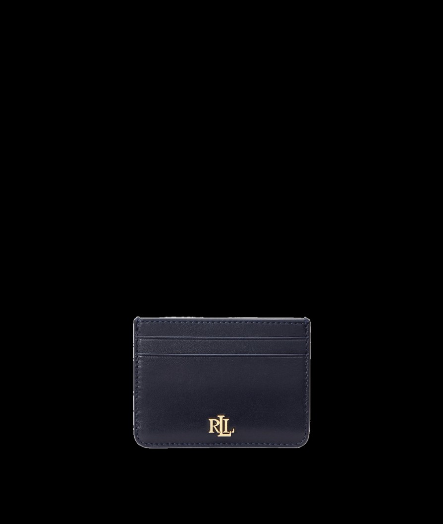 Women Lauren By RL Purses | Leather Card Case - Navy