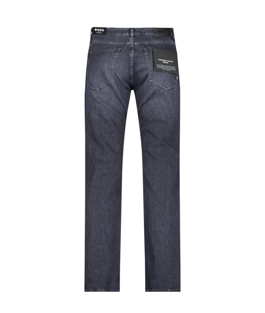 Men Boss Business Jeans | Regular-Fit Maine3 Super-Soft Denim - Charcoal