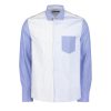 Men J Lindeberg Shirts | Peyton Patchwork Regular-Fit Shirt - Blue