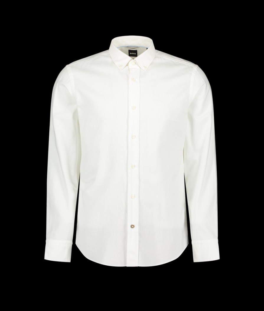 Men Boss Black Shirts | Button Down Shirt - White