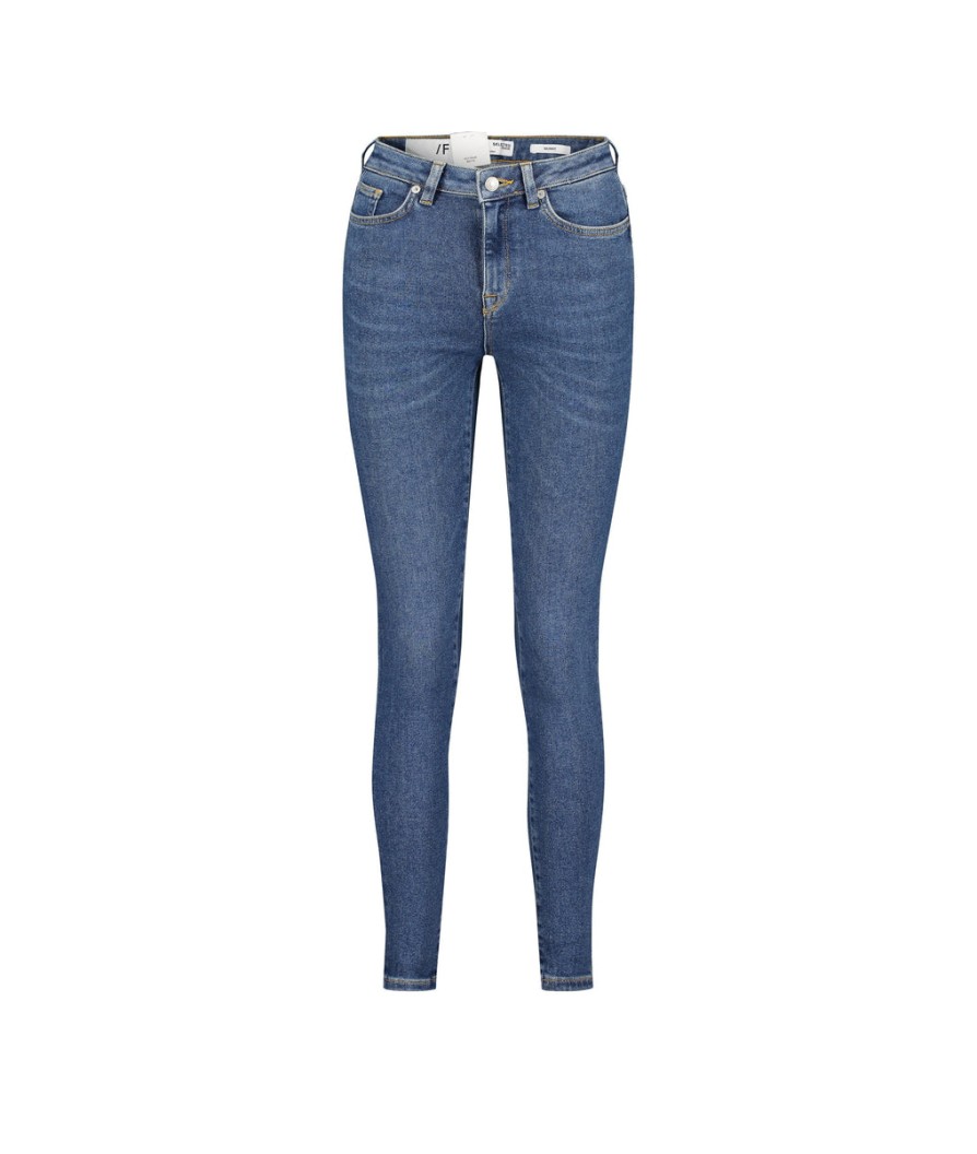 Women Selected Femme Selected Femme | Organic Cotton Skinny Fit Jeans - Blue