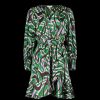 Women Suncoo Dresses | Celly Arty Print Short Wrap Dress - Green