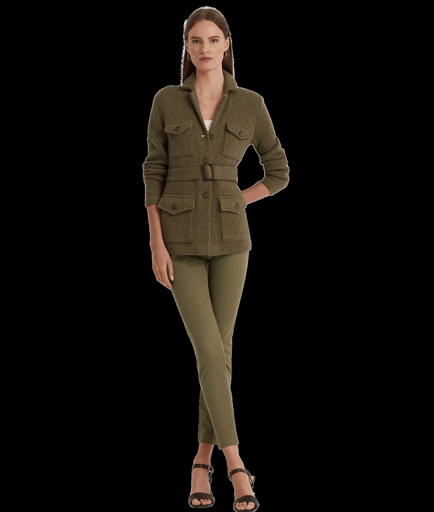 Women Lauren by Ralph Lauren Lauren By Ralph Lauren | Stretch Twill Skinny Trousers - Olive Fern