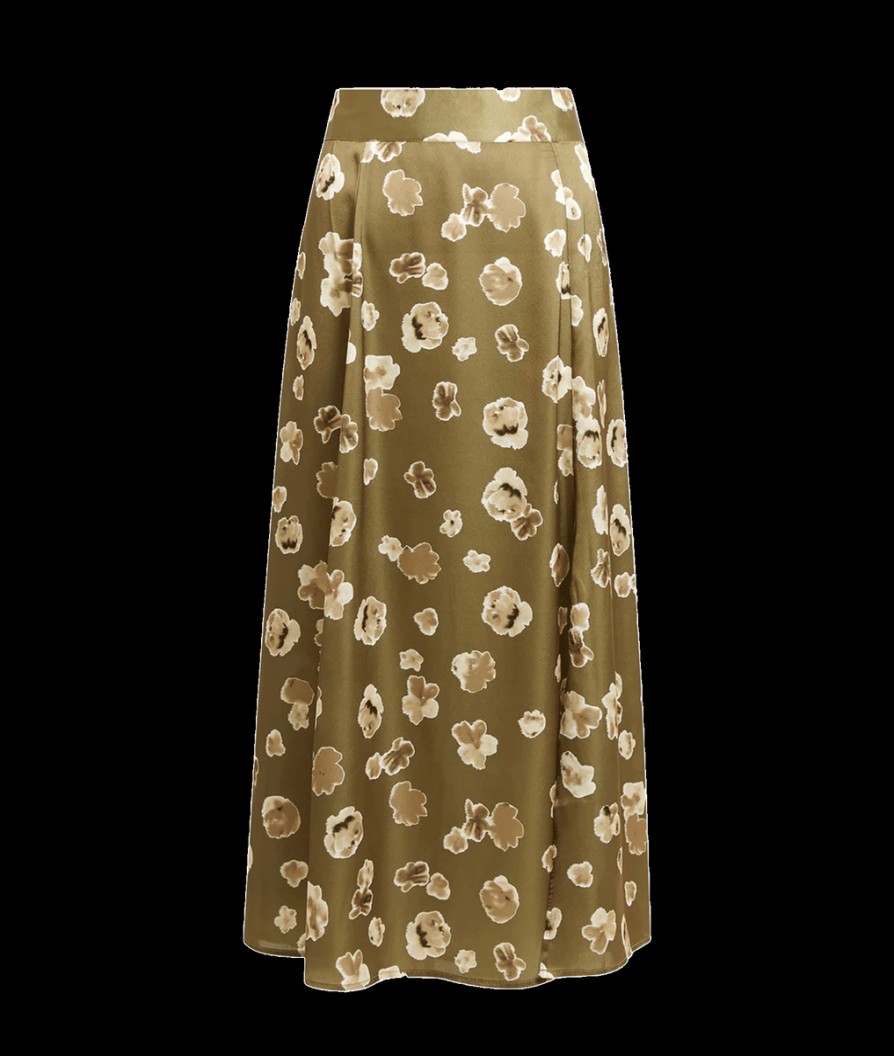 Women French Connection Skirts | Bronwen Aleeya Satin Midi Skirt - Nutria