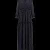 Women Great Plains Great Plains | Heart Dobby Long Sleeve Maxi Dress - Black