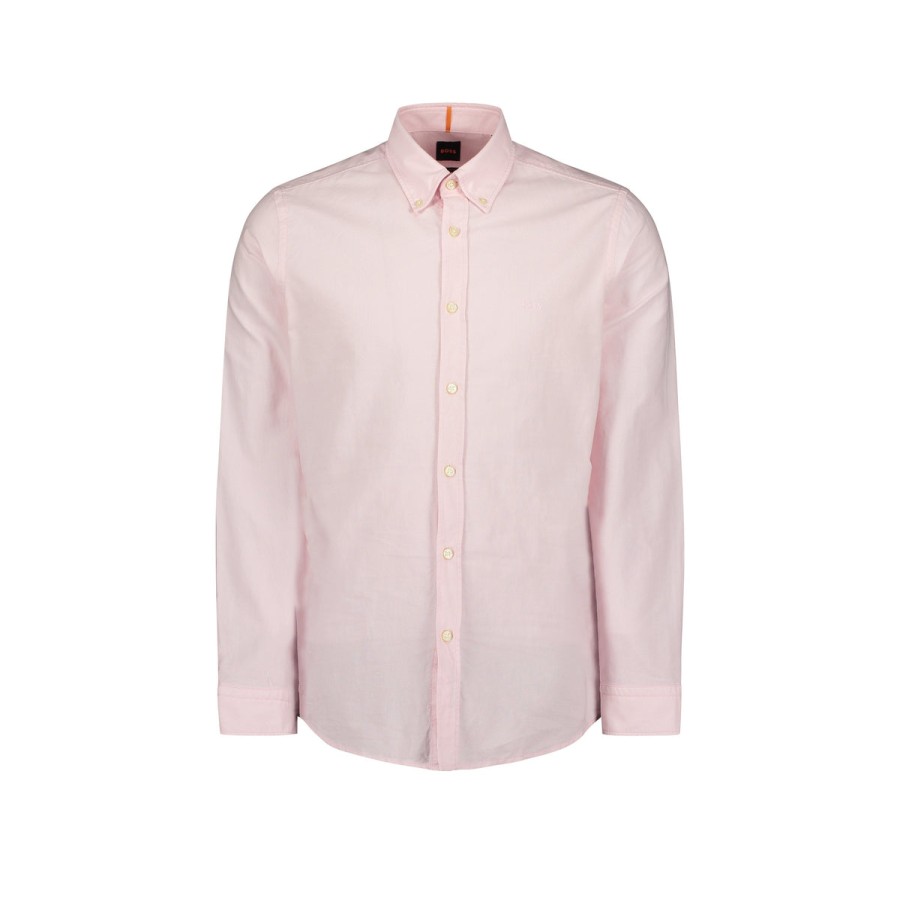 Men Boss Casual Shirts | Regular-Fit Shirt In Organic Oxford Cotton - Light/Pastel Pink