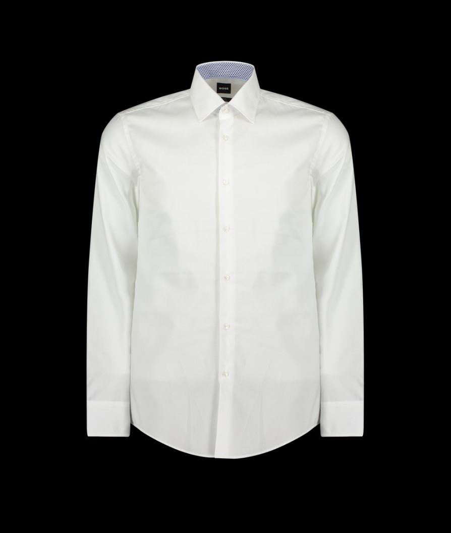 Men Boss Black Shirts | Slim-Fit Shirt In Easy-Iron - White