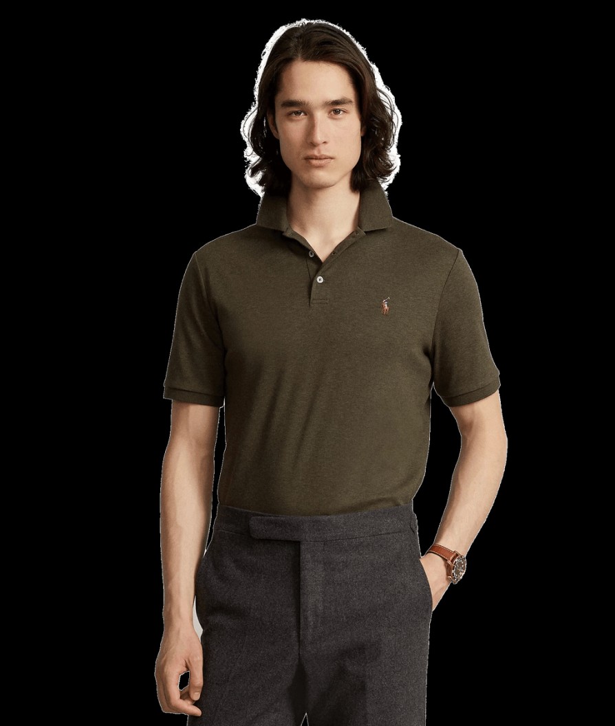 Men Polo Ralph Lauren Polo Ralph Lauren | Custom Slim Fit Soft Cotton Polo Shirt - Olive