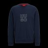 Men Hugo Hoodies & Sweatshirts | Cotton Terry Sweatshirt - Navy